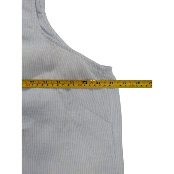 Tahari Women's Sky Blue Stripe, Linen Blouse, Size 3X, European grown linen. - Picture 6 of 7